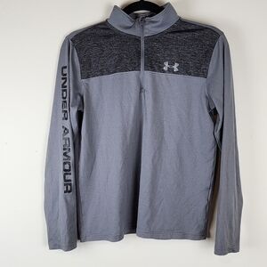 Under Armour athletic shirt Y Large half zip Heat Gear